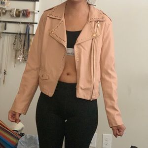 Pink leather jacket